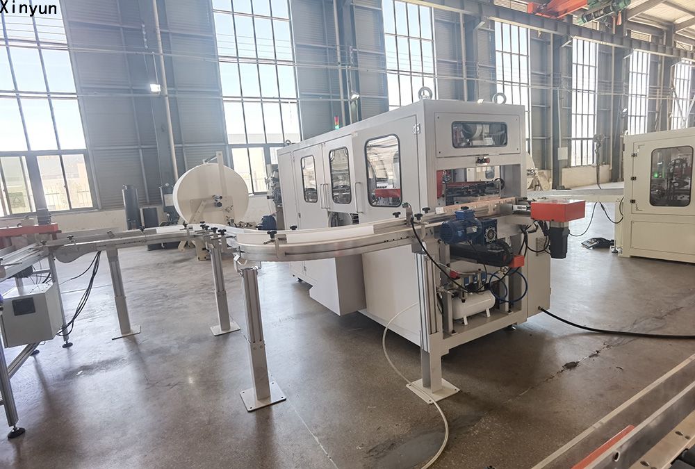 Automatic transferrring facial tissue paper production line