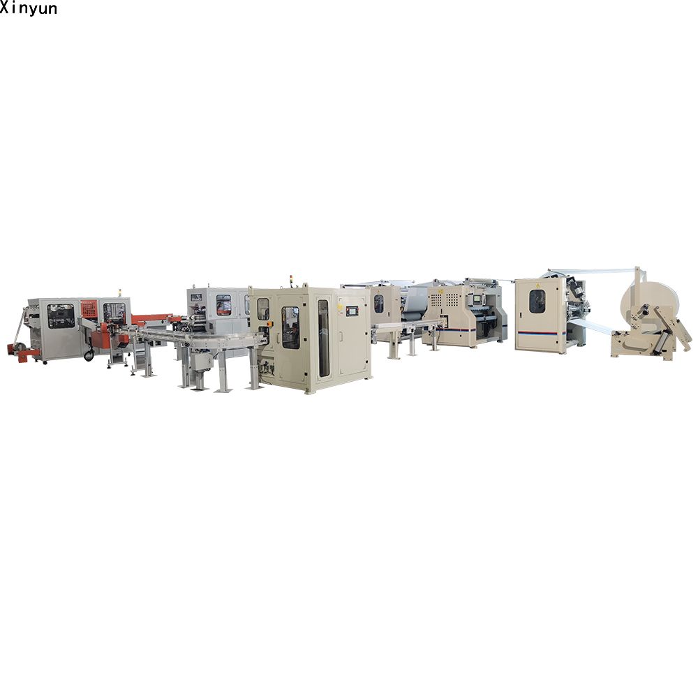 Automatic transferrring facial tissue paper production line