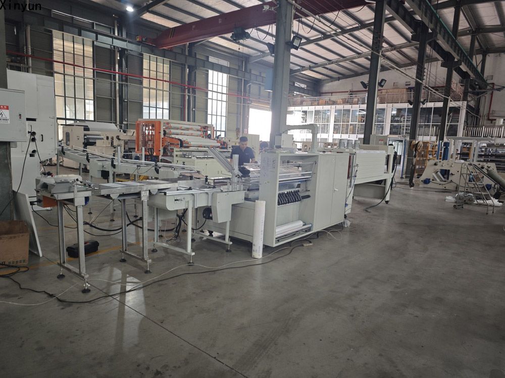 High speed 2 rolls labeling JRT roll paper shrink wrapping machine