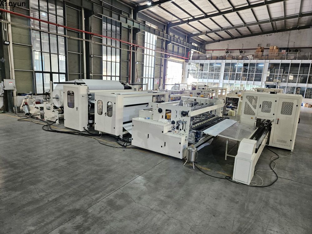 Automatic small bobbin paper log saw cutting machine production line